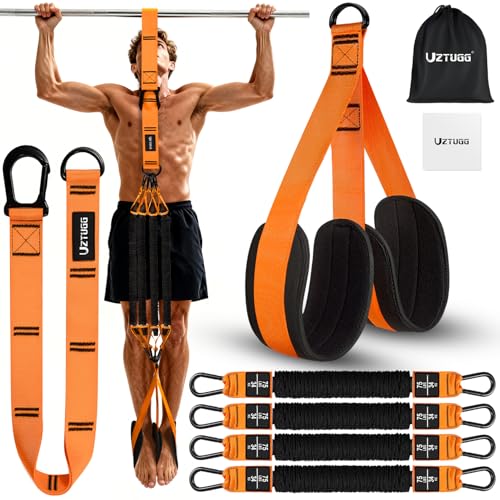 UZTUGG Heavy Duty Pull Up Assistance Bands, Pull Up Assist Band with Dual Foot Rests for Men, Home Gym Strength Training E...