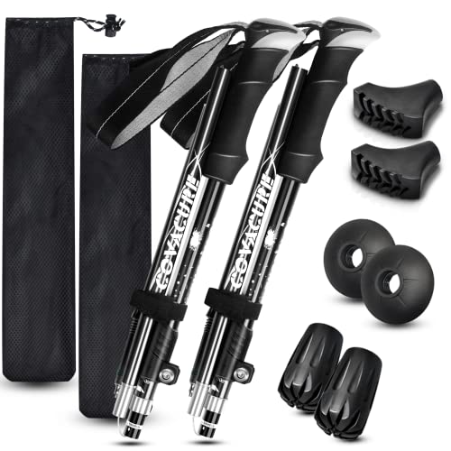 Covacure Hiking Poles Collapsible Trekking Poles - Aluminum Alloy 7075 Walking Sticks for Hiking with Telescopic & Foldabl...