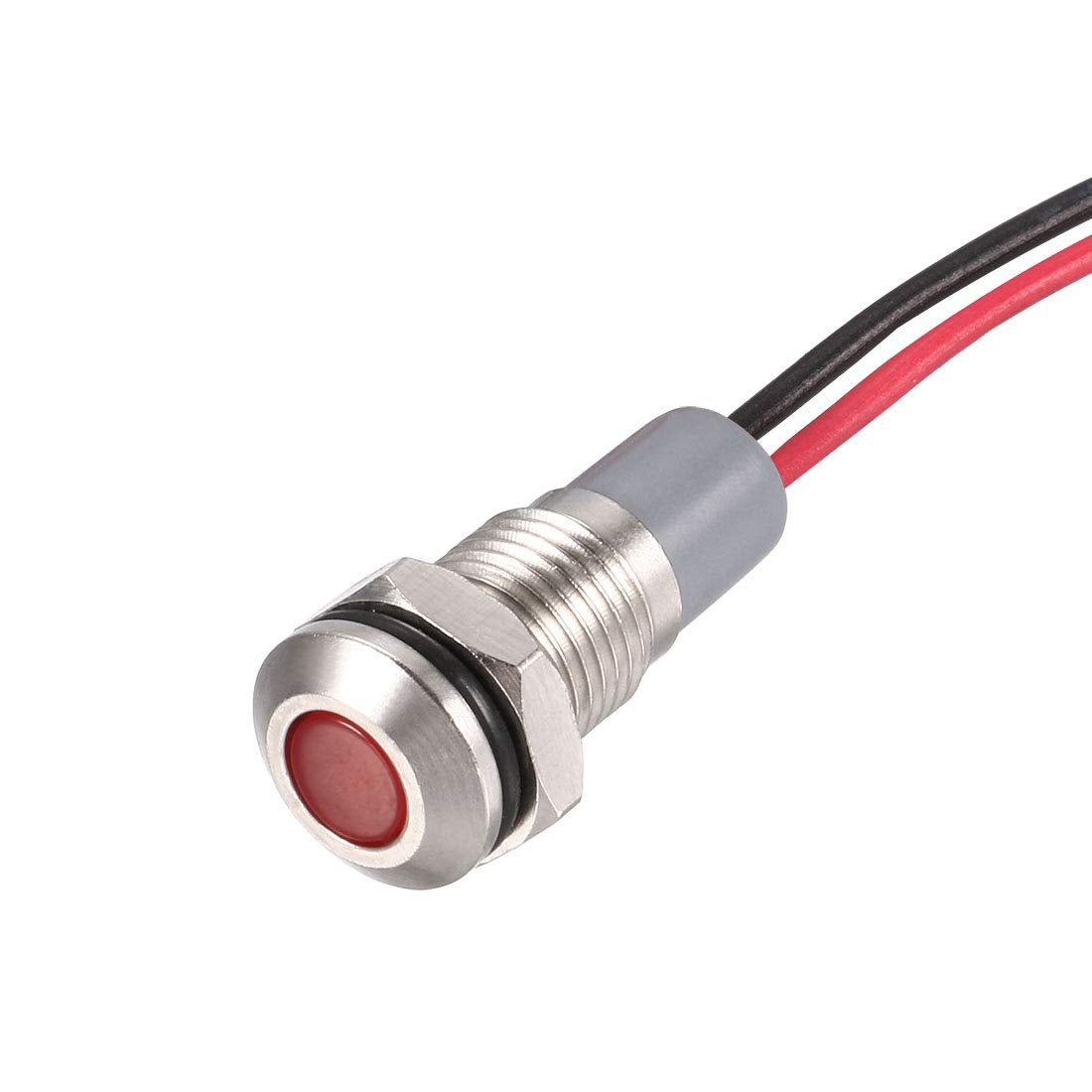Uxcell 8Mm Waterproof Red Led Signal Indicator Lights Ac/Dc 12V-24V Metal Shell For Car Motorcycles Boat - Model A19091100Ux0657