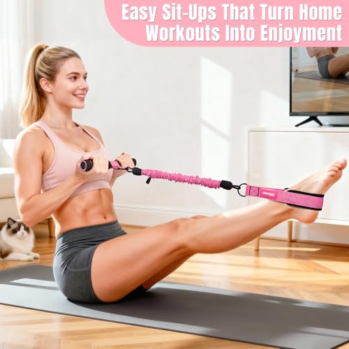 KUZARO Upgraded Multifunction Pedal Resistance Band with Handle, 3 Tube Adjustable Resistance Bands for Abdomen, Waist, Ar...
