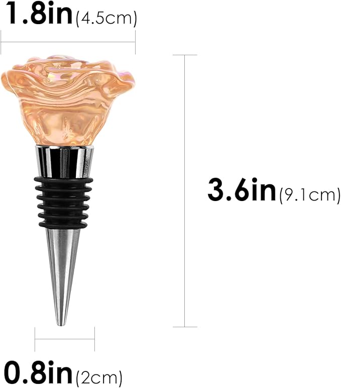 SHIDOW Rose Wine Bottle Stopper, Wine Bottle Stopper Rose Gold, Holiday Party, Wedding Birthday Party Decor Wine Stoppers Wine Lovers Funny Gifts, Wedding Bridal Shower Supplies (1 Pcs, Pink)