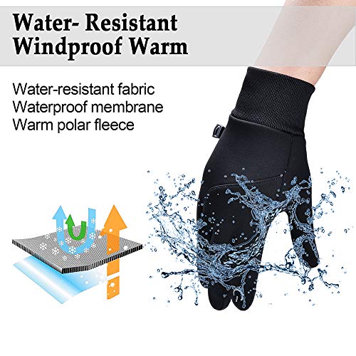 EastKing Lightweight Winter Gloves for Men Women, Warm Water Resistant Touch Screen Gloves for Walking,Riding,Cycling,Runn...
