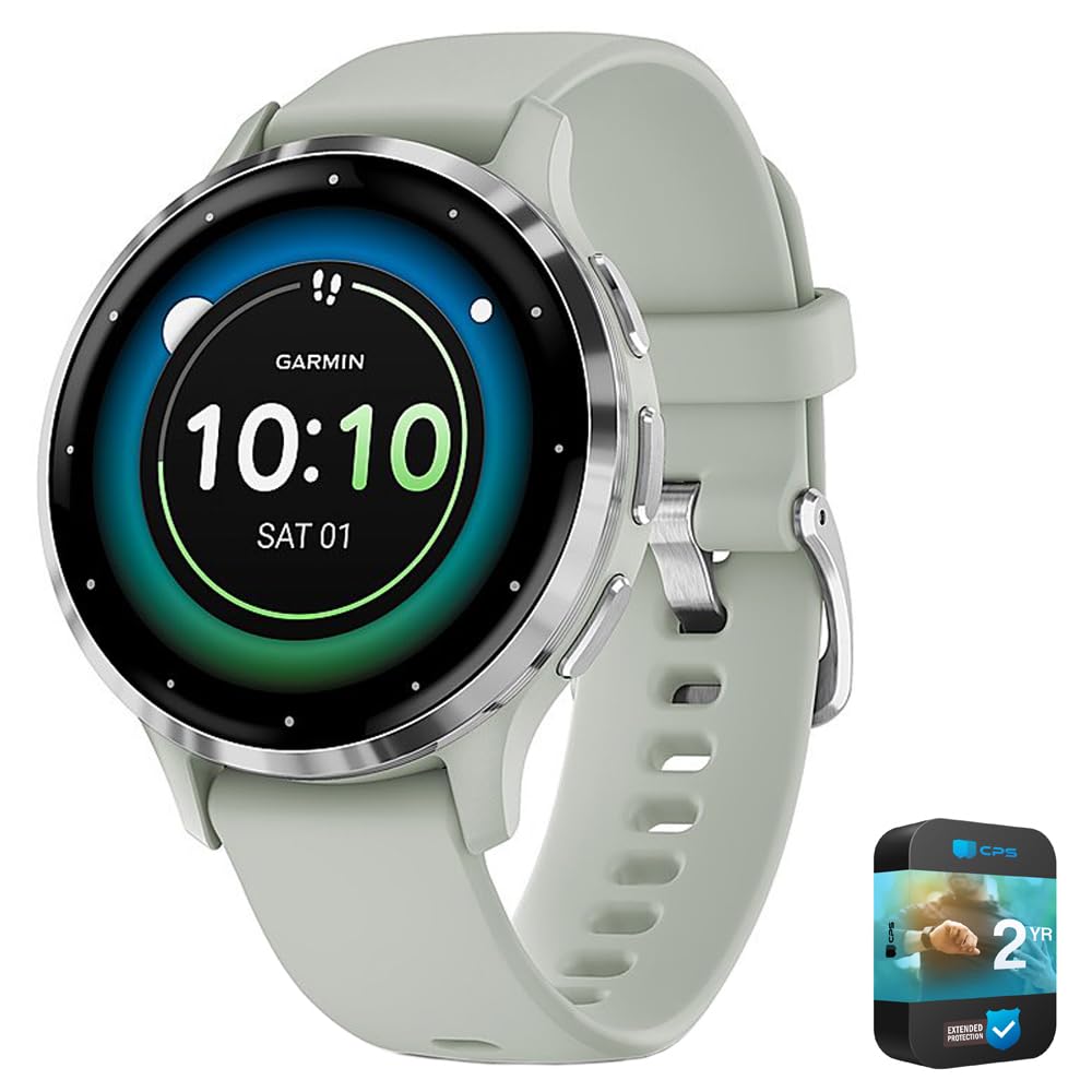 Garmin 010-N2784-01 Venu 3 Health and Fitness GPS Smartwatch Slate Bezel/Black Band (45mm) Refurbished Bundle with 2 YR CPS Enhanced Protection Pack