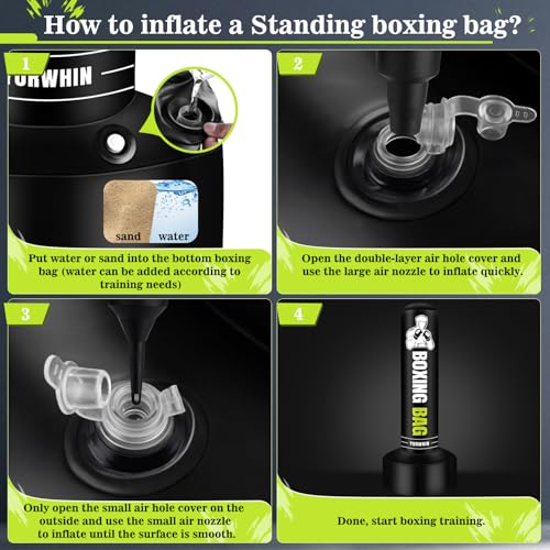 Freestanding Punching Bag for Adults Teens, 70'' Heavy Boxing Bag with Stand with Gloves, Pump and Jump Rope, Women Men St...