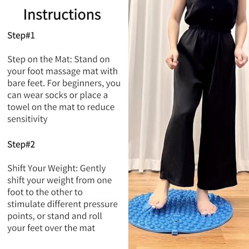 Foot Massager Mat Pressure Point Pad Feet Relaxation Pain Relief Home Magnetic Therapy Acupressure Floor Mat (Extra Large...