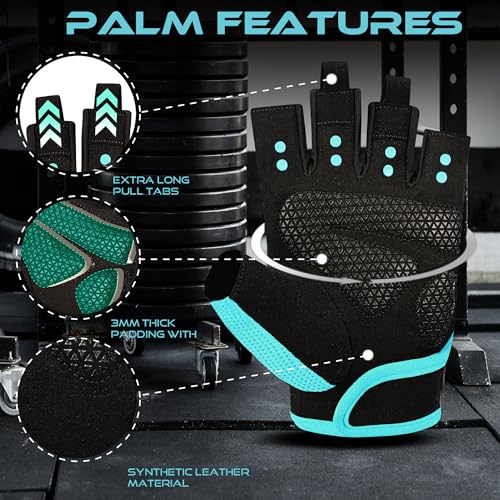 BEAST RAGE Workout Gloves for Men & Women - Fingerless Gym Gloves with Palm Protection, Breathable & Lightweight for Weigh...