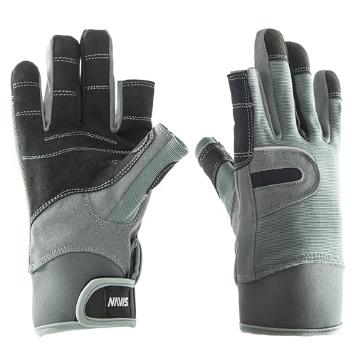 NAVIS MARINE Sailing Gloves for Men Women Rowing Boating Fishing Kayaking All Water Sports Perfect UV Protection Short Finger