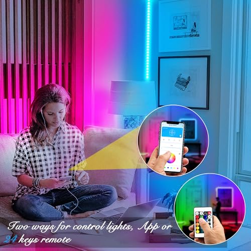 DAYBETTER Led Strip Lights 100 ft Smart with App Remote Control, 5050 RGB for Bedroom, Living Room, Home Decoration, Music...