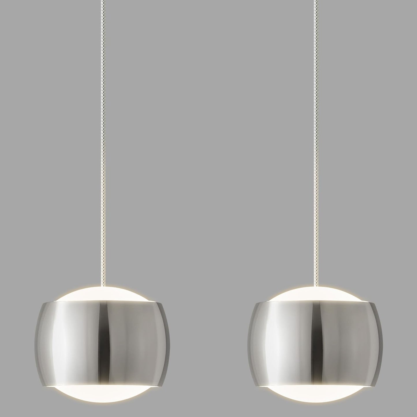 Adcthome Modern Led Dimmable Pendant Light Fixtures Mini Island Pendant Lighting For Kitchen Island Dinning Room Bedroom Bar  Kitchen Island Ceiling Hanging Light Fixtures(Chrome-2-Pack)