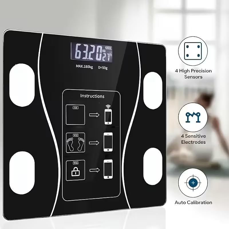 AI Scale for Body Weight and Fat Percentage, Accurate Bathroom Smart Scale with Large Display, High Precision Smart Scale ...