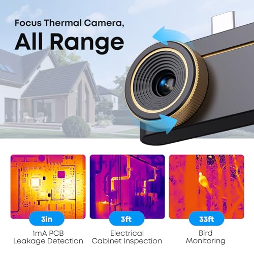 Thermal Master P3, Thermal Camera for iOS & Android, Manual Focus Infrared Camera, 512×384 X³ IR Resolution, -4℉ to 1112℉ ...