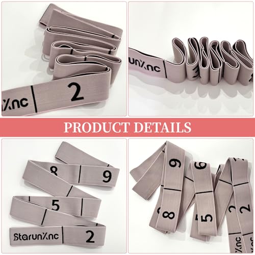 Yoga Stretch Strap for Flexibility, 2 Pack – 10 Loops Stretching Strap for Yoga, Pilates & Physical Therapy, Elastic Non-S...