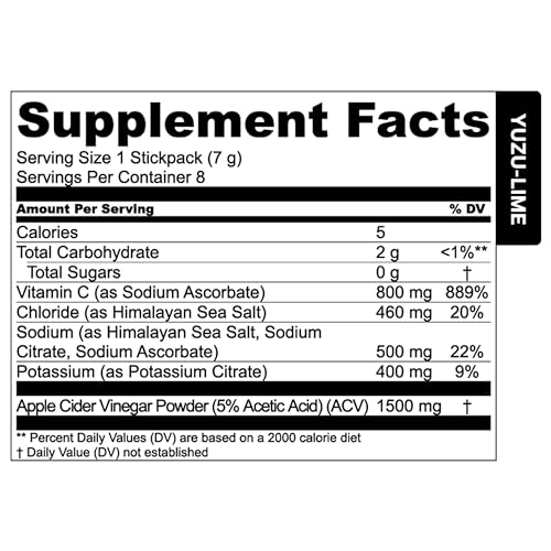 Essential Elements Hydration Packets - Yuzu Lime Pack - Sugar Free Electrolytes Powder Packets - 25 Stick Packs of Electro...