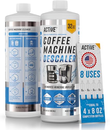 ACTIVE Coffee Machine Descaler Descaling Solution - 32oz (8 Uses) Compatible with Keurig,Nespresso,Breville,Delonghi, Jur...