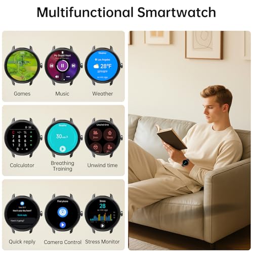 Smart Watch for Men Women(Answer/Make Calls), Smartwatch Built-in AI Voice, 1.27" HD Fitness Tracker with Heart Rate/Slee...