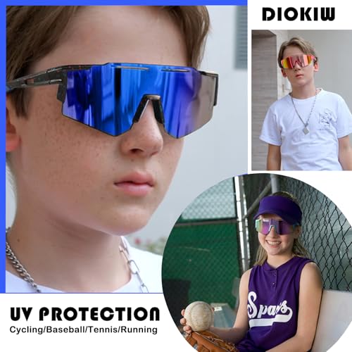 DioKiw Polarized Kids Sunglasses Youth Softball Cycling Sports Sun Glasses Boys Girls UV400 Protection Goggles