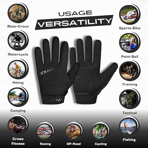 BYKR All-Weather Motorcycle Gloves for Men & Women – Protection for Dirt Bike, BMX, MX, and ATV Riding