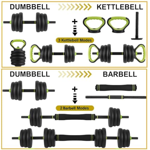 Adjustable Dumbbell Set, Adjustable Weights 30/44 /66/88 LBS Free Weight Set for Home Gym