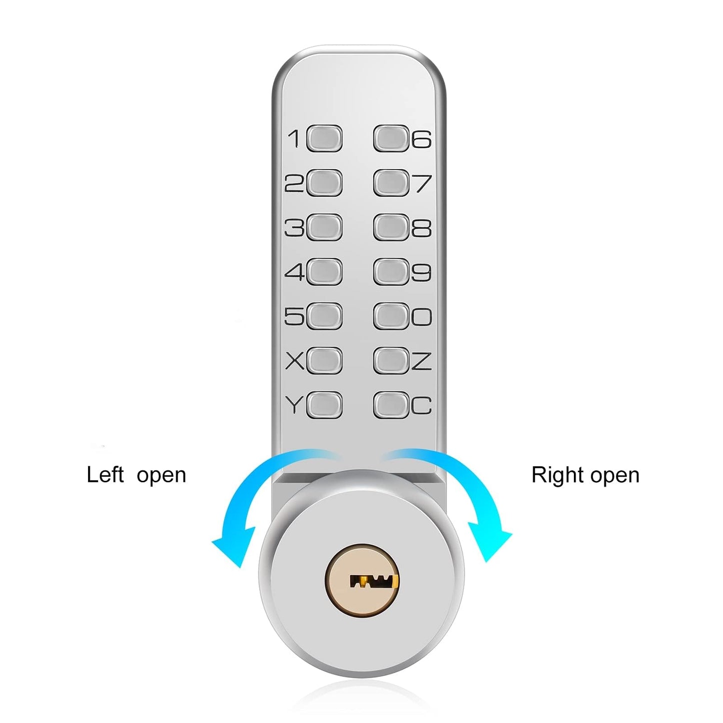 MeHiMe Mechanical Keyless Door Lock - No Electronic, Easy to Install, Keypad Handle for Garage, Hotel, Office, Warehouse