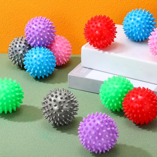 Liliful 12 Pcs Spiky Massage Ball, Hard Foot Ball Roller Massager Firm Foot Arch Trainer for Deep Tissue, Plantar Fasciiti...