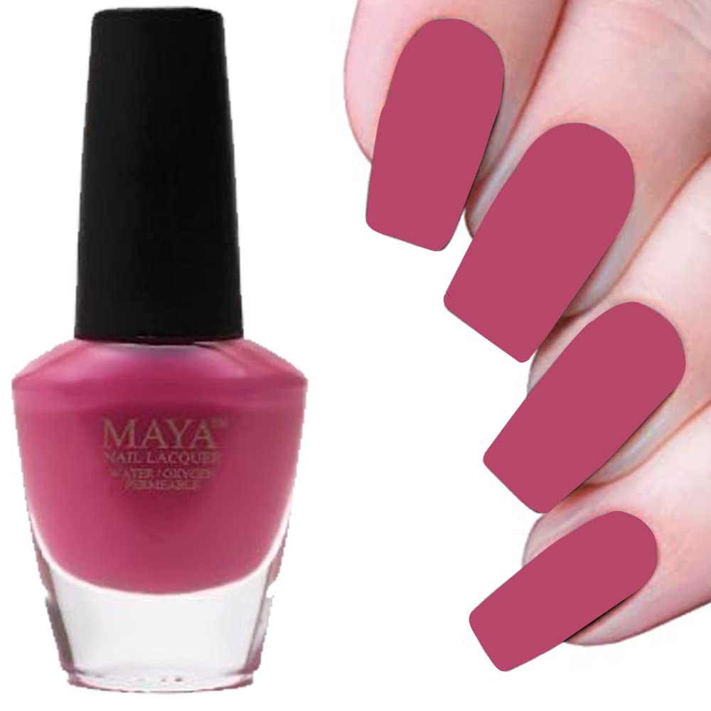 MAYA Halal Breathable Quick Dry Nail Polish, Vegan and Cruelty Free, Oxygen & Water Permeable (Pepto Pink), Non Toxic Gentle On