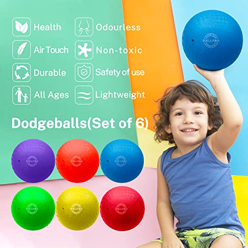 BallFUN Dodgeballs Playground Balls, Dodge Ball Set for Kids & Adults, Bouncing Kickballs Handball for Outdoor & Indoor Ga...