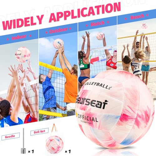 Beurseaf Volleyball, Soft Touch Beach Volleyball, Indoor Outdoor Volleyball for Beach Game Training, Official Size 5