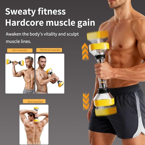 Shaking Weight Adjustable Dumbbell Set 22-66 lbs,Weight for Full Body Workout, Home Gym Equipment for Men & Women, Adjusta...