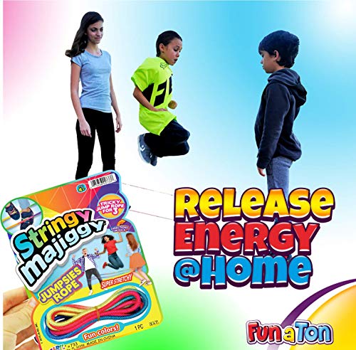 2CHILL Chinese Jump Rope (Pack) Elastic Skipping Rope Game for Kids & Adults | Colorful Stretchy Jump Rope for Kids, Girls...