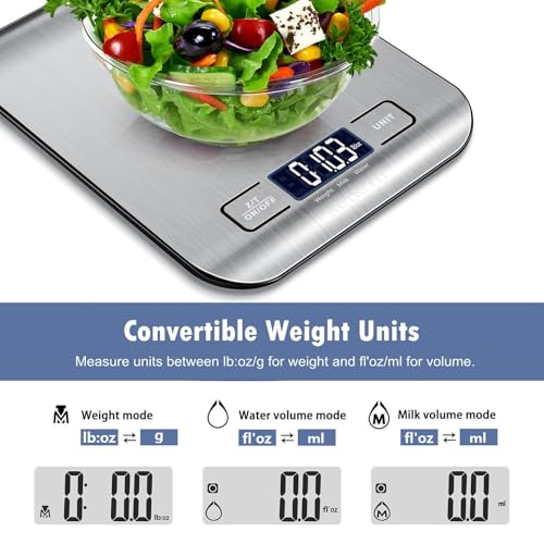 Food Scale, Kitchen Scales Digital Weight Food Grams and Ounces for Weight Loss Baking Cooking of NUTRI FIT, Max 11lb 1g I...