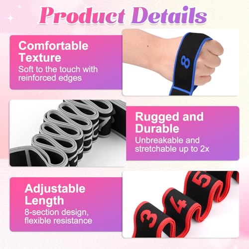 Fitness Resistance Bands with Handles, 2026 Upgrade Fitness Resistance Band for Stretching and Yoga, Fashion Puller Exerci...