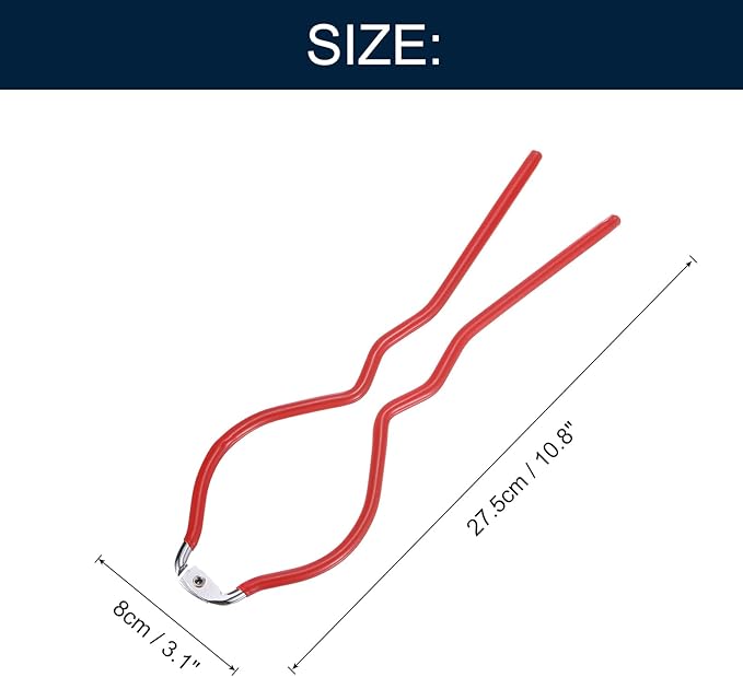 uxcell 2Pcs 10.8" x 3.1" Bottle Wrench Jar Opener Wrench Canning Jar Wrench Made of Plastic and Stainless Steel Red
