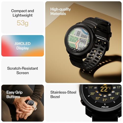 Polar Vantage M3 – Multi-Sport Smartwatch with AMOLED Display, Dual-Frequency GPS, Turn-by-Turn Navigation, Up to 7-Day Ba...