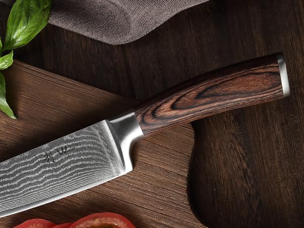Wakoli EDIB 4-Piece Damascus Knife Set – Professional Chef Knives Set with VG10 Core Blades, 67-Layer Damascus Steel and Ergonomic Pakkawood Handles – Premium Kitchen Knives in Elegant Gift Box