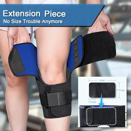 Hinged Knee Brace for Men and Women, Front Open Knee Brace with 2 Compression Straps and Dual Removable Side Stabilizers, ...