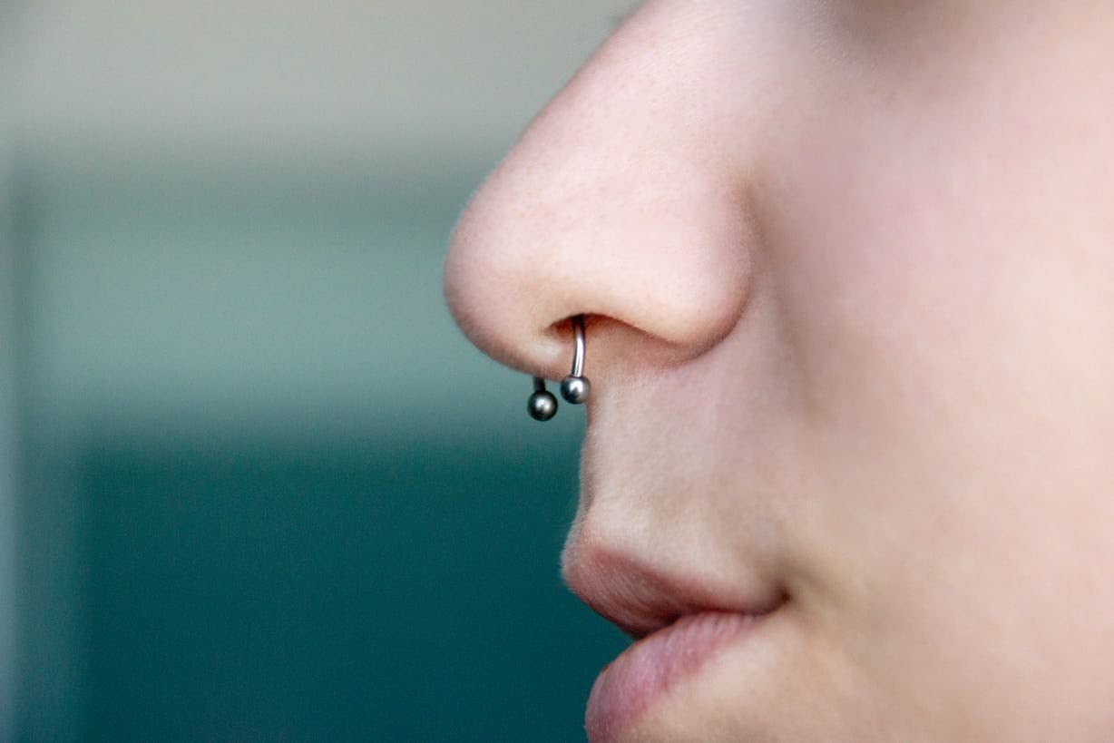 D.Bella 14G Horseshoe Rings Surgical Steel Nose Septum Horseshoe Hoop Earring Eyebrow Tragus Lip Rings Daith Helix Piercing Jewe