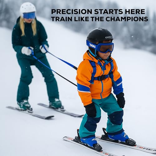 Launch Pad Toddler Ski Harness with Leash - Ski Harness for Kid w/ 7' Elasticized Leash, Easy Lift Handle & Built-in Backpack