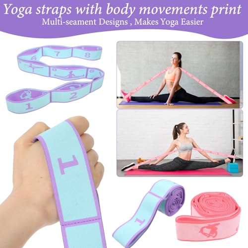 2 PCS Stretch Straps for Kids, Stretch Straps With Loops, 8 Loops Stretching Bands Yoga Strap Gymnastics Stretching Strap ...