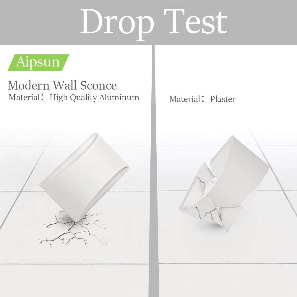 Aipsun Led Wall Sconce Set Of 2, Modern Aluminum Up And Down Mount, Warm White 3000K For Living Room, Bedroom, Hallway
