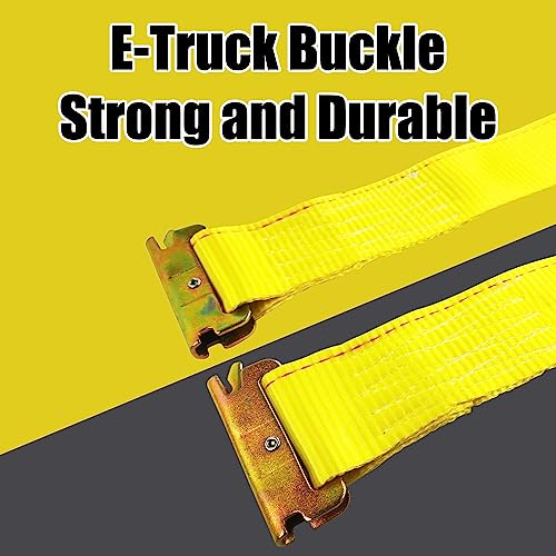 KJE E-Track Ratchet Straps, 4 Pack 2" x20' Heavy Duty Cargo Tie-Downs, 4500LBS Breaking Strength, Standard E Track Fitting...