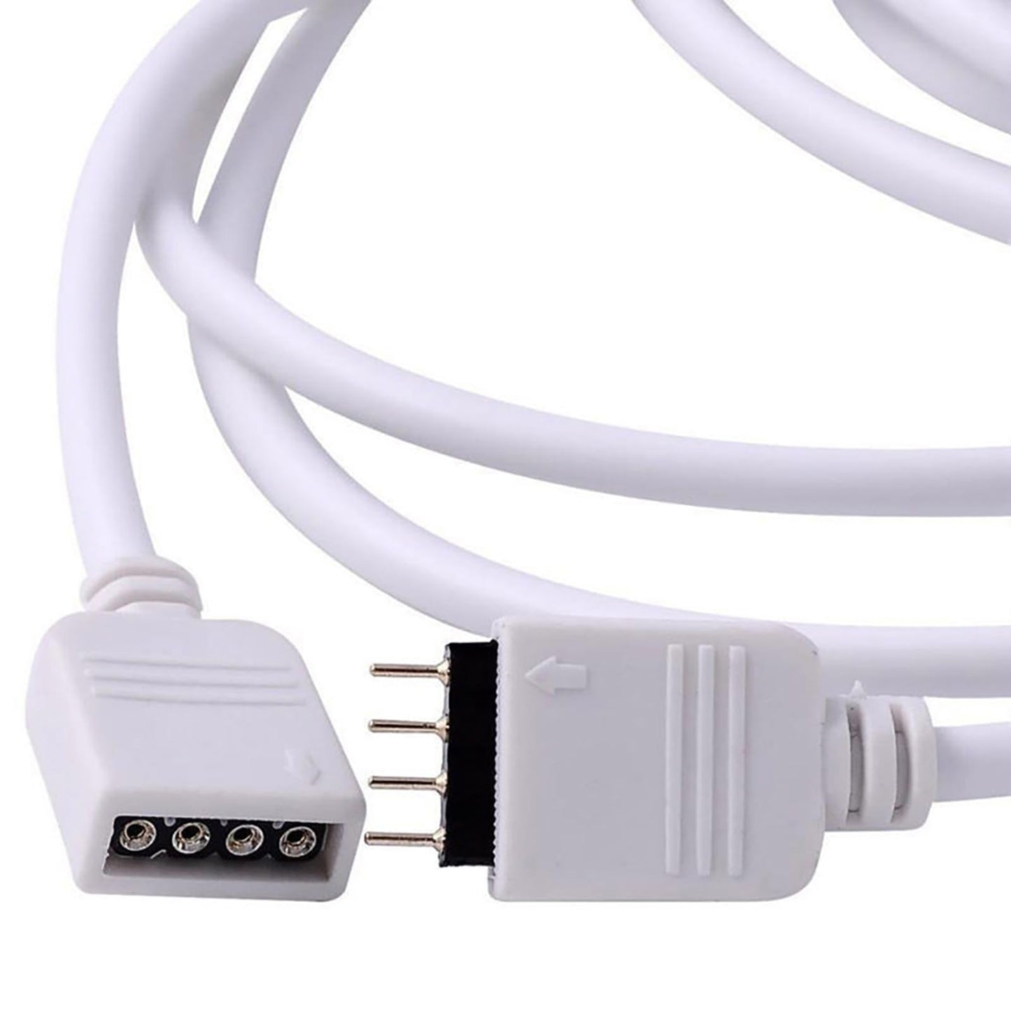 RGBZONE 2M Extension Cable for SMD 5050 RGB LED Strip Light, 6.6ft, Includes 4pcs 4pin Connectors, Plastic, Model FB5141AC