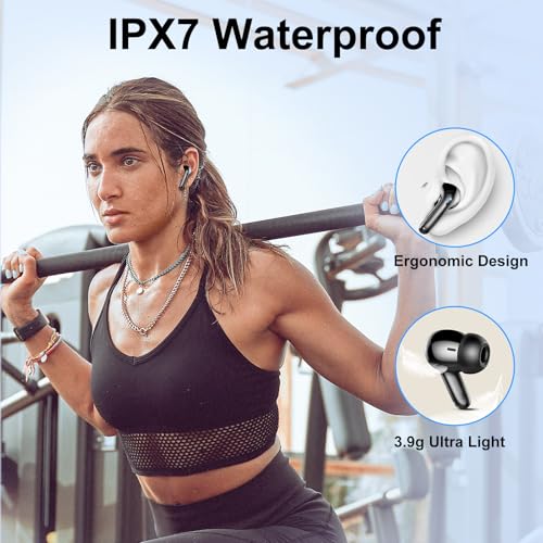 WeurGhy Wireless Earbuds, HiFi Sound Bluetooth 5.3 Headphones with 4 ENC Noise Mic, 56H Playtime Ear Buds with LED Displa...