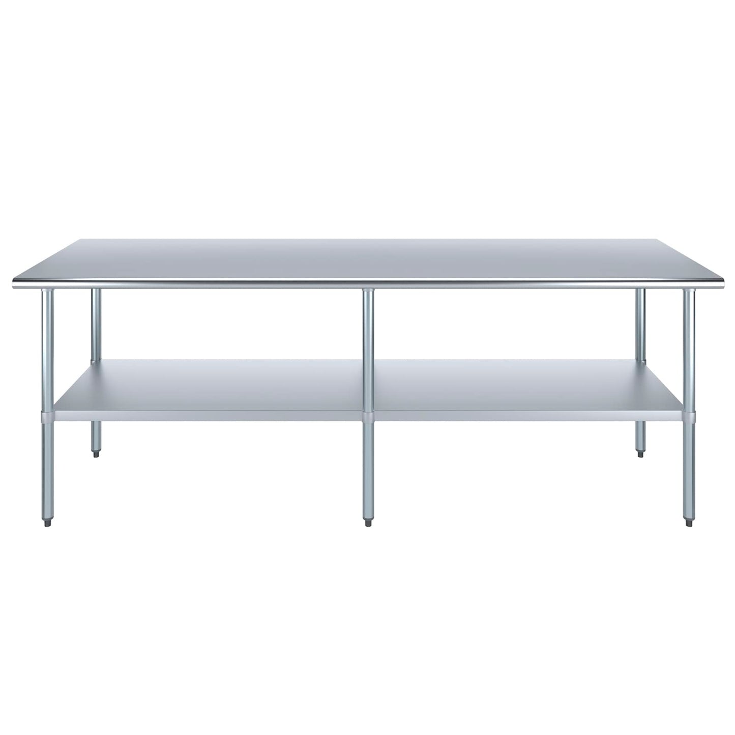 AmGood 30 in. x 96 in. Stainless Steel Work Table | Metal Kitchen Food Prep Table | NSF