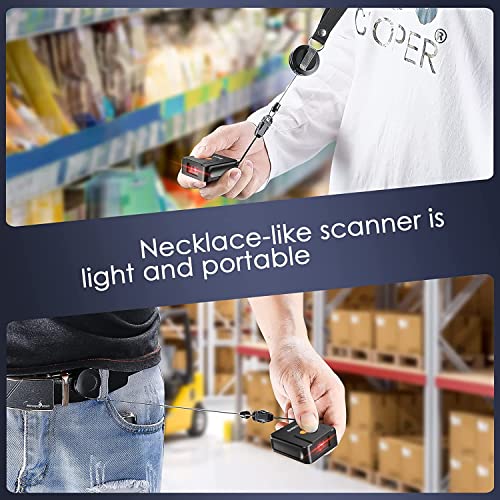 Eyoyo 1D 2D Glove Wearable Ring Bluetooth Barcode Scanner, Left & Right Hand Wearable, Finger Trigger Portable Wireless QR...