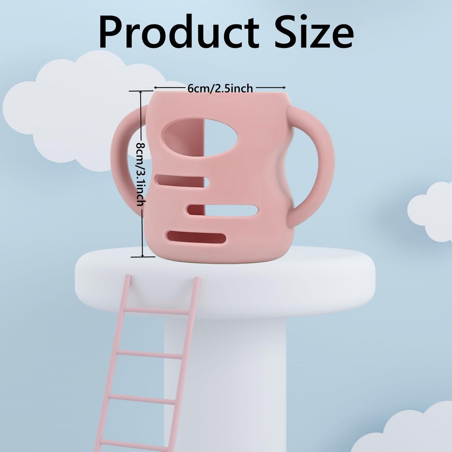 Frezonika 3 Pack Silicone Sleeves Compatible with Dr Brown Wide-Neck Glass Baby Bottles 9OZ/270mL, 100% Silicone Handles for Sippy Cups for Toddlers 1-3, Anti Breakage (Pink+Blue+Green, 9 OZ)