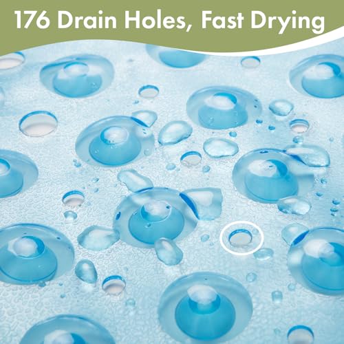 AmazerBath Shower Mat Non Slip 40 x 16 Inches, Bathtub Mat Shower Stall Mats with Suction Cups and Drain Holes, Non Slip B...