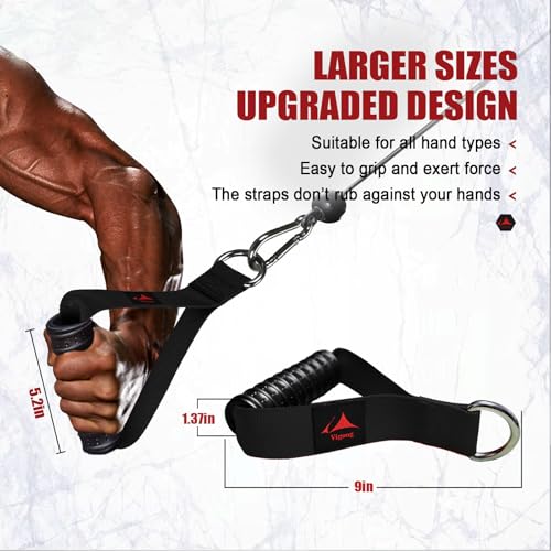 Vigoog Heavy Duty Gym Exercise Handles Attachment for Cable Machine,Resistance Band,Pulley System Home Fitness Workout Equ...