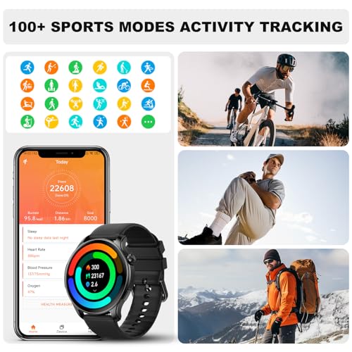 Smart Watch for Men Women Fitness: Waterproof Running Digital Mens Watches Step Pedometer Tracker Make Answer Call Smartwa...