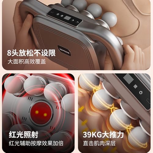 Back Massager for Relief Deep Tissue with Heat, 16 Heads Hands-Free Electric Back Massager, with 9 Modes & 9 Levels Deep T...