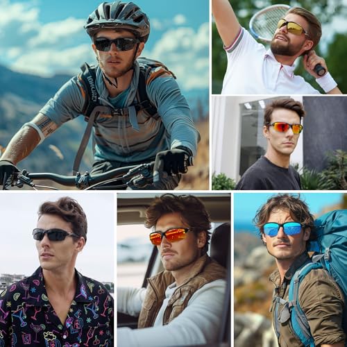 Ofwin Polarized Sports Sunglasses for Men Women Wrap Around Half Frame Cycling Fishing Bike Running Sun Glasses UV Protection